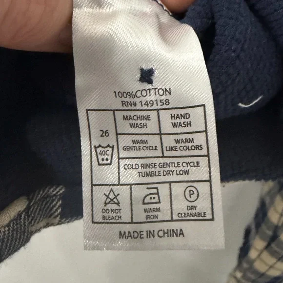 Nomad Men’s Small Navy Blue and Cream Plaid Lined Flannel Shirt Long Sleeve EUC - Picture 4 of 6